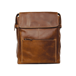 Leather Backpack with Zipper